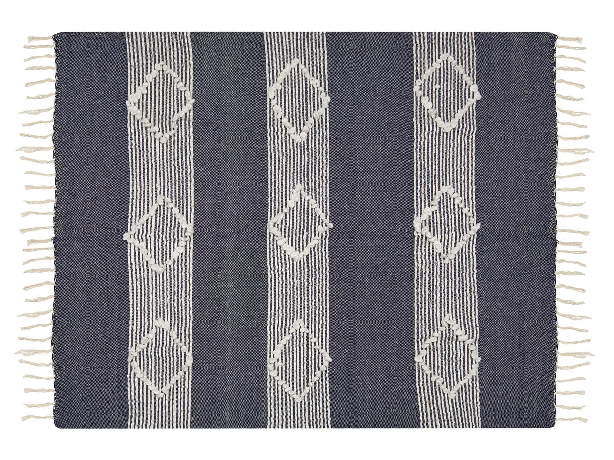 Blanket Blue 130 x 155 cm Bed Throw Boho Beliani