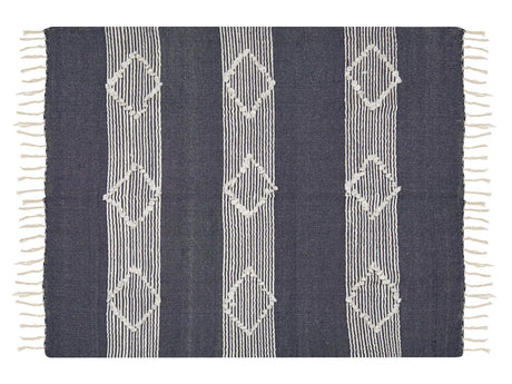 Blanket Blue 130 x 155 cm Bed Throw Boho Beliani