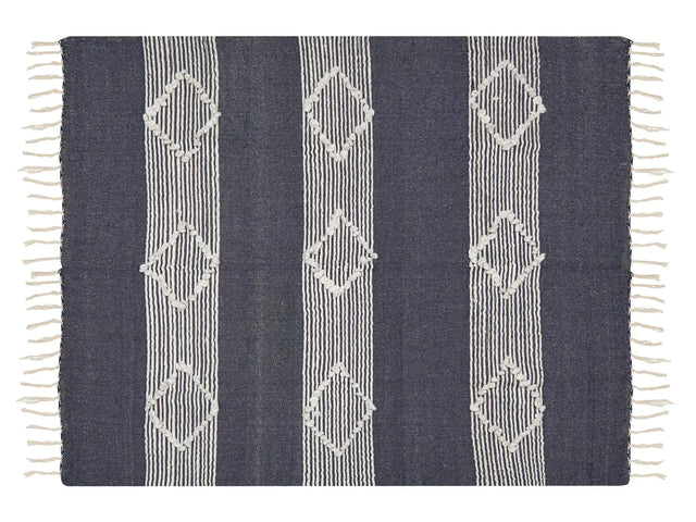 Blanket Blue 130 x 155 cm Bed Throw Boho Beliani