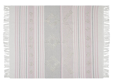 Blanket Pink 120 x 150 cm Bed Throw Boho Beliani