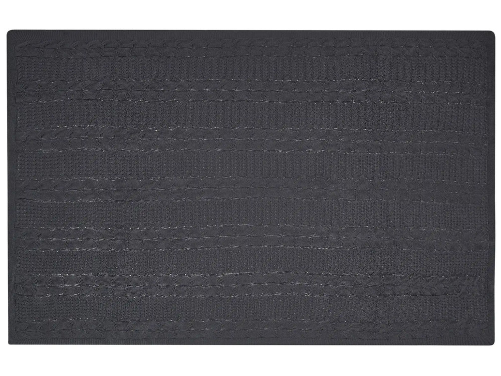 Blanket Grey Cotton 140 x 170 cm Bed Throw Beliani