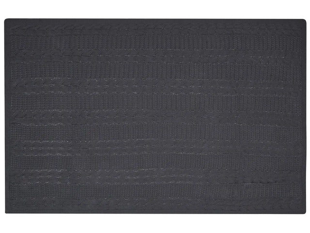 Blanket Grey Cotton 140 x 170 cm Bed Throw Beliani