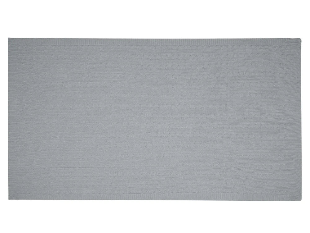 Blanket Grey Cotton 110 x 180 cm Bed Throw Boho Beliani