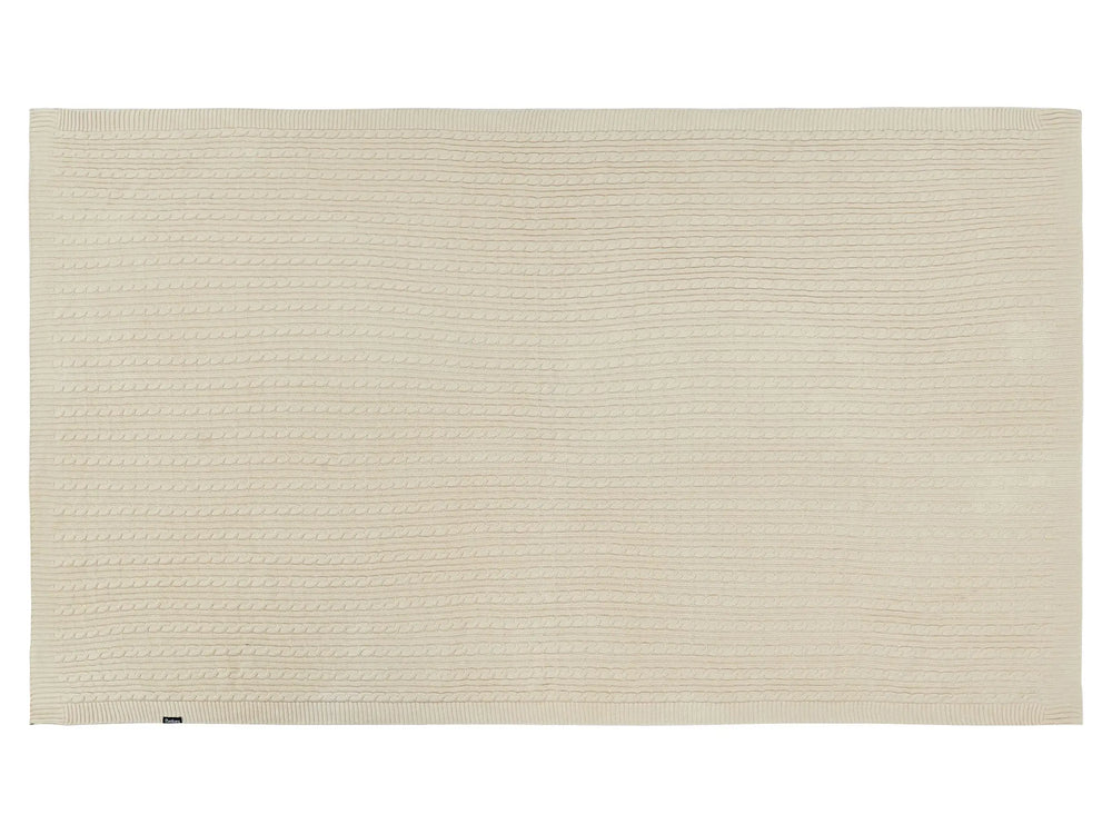 Blanket Beige Cotton 110 x 180 cm Bed Throw Boho Beliani