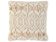 Decorative Cushion Beige Cotton Macramé 45 x 45 cm Rope Boho Retro Decor Accessories Beliani