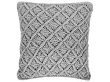 Decorative Cushion Grey Cotton Macram 45 x 40 cm Rope Boho Retro Decor Accessories Beliani