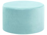 Round Velvet Mint Green Ottoman Pouffe Footstool Glam Beliani