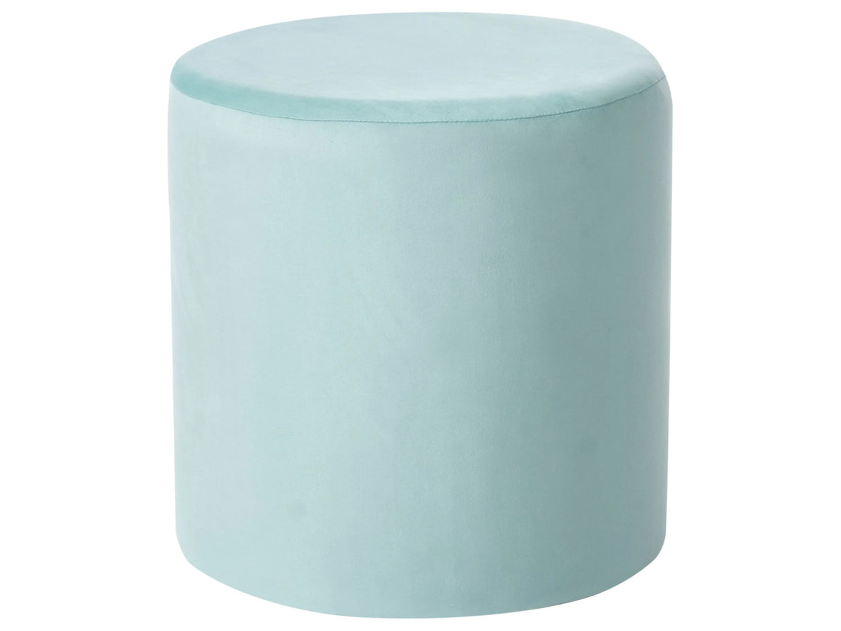 Round Velvet Mint Green Ottoman Pouffe Footstool  Beliani