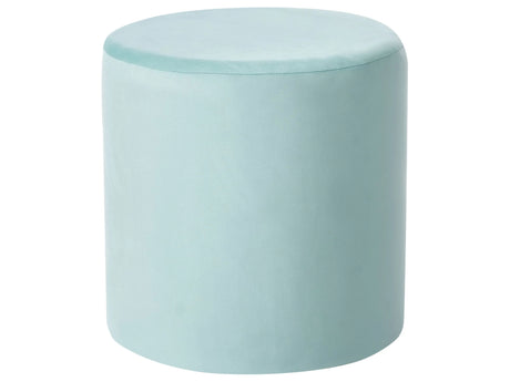 Round Velvet Mint Green Ottoman Pouffe Footstool  Beliani