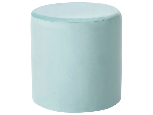 Round Velvet Mint Green Ottoman Pouffe Footstool  Beliani