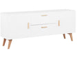 Sideboard White 2 Drawers 2 Cabinets Oak Legs Modern Scandinavian Beliani