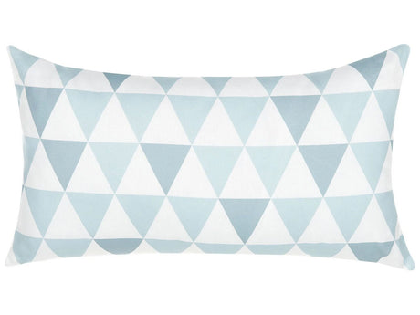 Outdoor Cushion Blue and White 40 x 70 cm Geometric Triangle Pattern Garden Pillow Indoor Outdoor Beliani