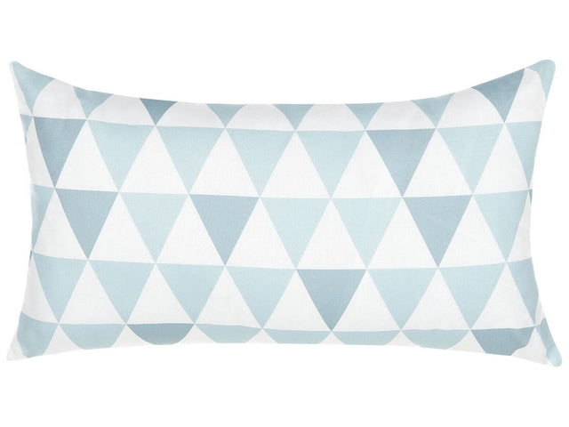 Outdoor Cushion Blue and White 40 x 70 cm Geometric Triangle Pattern Garden Pillow Indoor Outdoor Beliani
