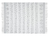 Blanket Light Grey 130 x 150 cm Bed Throw Boho Beliani