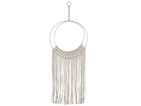 Wall Hanging Macramé Natural Cream Beige Art Boho Beliani