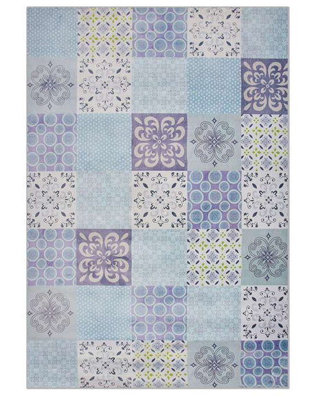 Area Rug Multicolour Fabric 160 x 230 cm Patchwork Rectangular Coastal Beliani