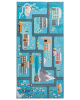 Rug Blue Polyester 80 x 150 cm Multicolour for Kids Beliani