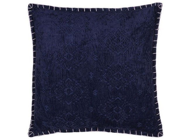 Decorative Cushion Blue Geometric Pattern 45 x 45 cm Distressed Vintage Glamour Decor Accessories Beliani