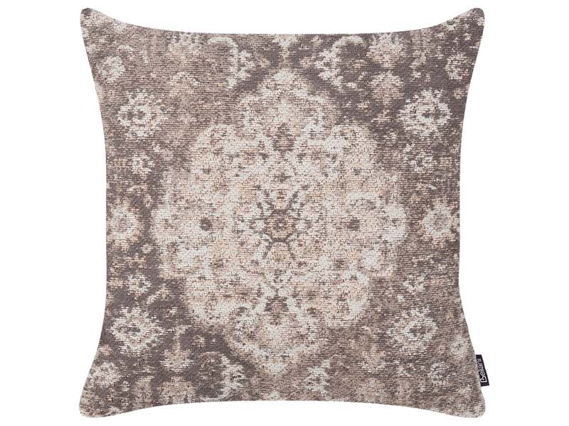 Decorative Cushion Brown Oriental Pattern 45 x 45 cm Distressed Vintage Decor Accessories Beliani