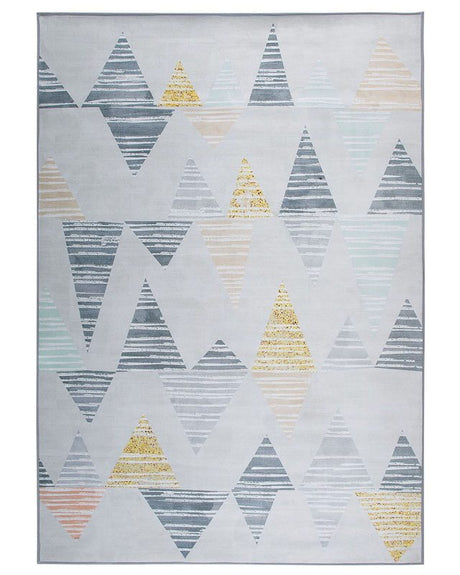 Area Rug Carpet Multicolour Polyester Fabric Geometric Distressed Pattern Rectangular 160 x 230 cm Beliani