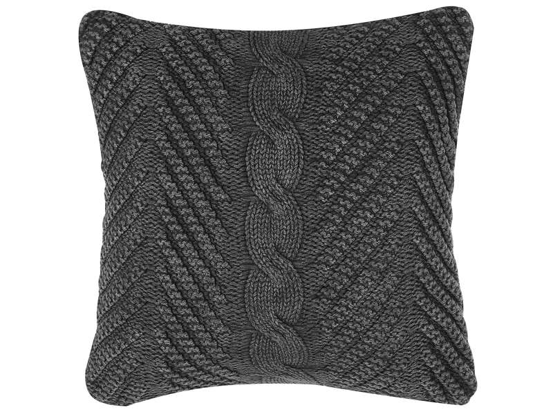 Decorative Cushion Grey Knitted 45 x 45 cm Crochet Boho Retro Decor Accessories Beliani