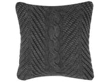 Decorative Cushion Grey Knitted 45 x 45 cm Crochet Boho Retro Decor Accessories Beliani