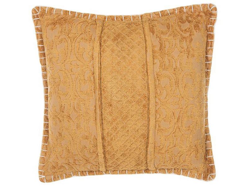 Decorative Cushion Yellow Multipattern 45 x 45 cm Floral Diamond Geometric Retro Boho Decor Accessories Beliani