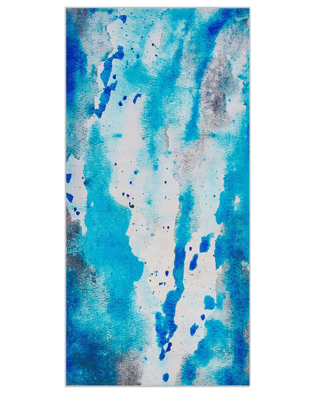 Area Rug Multicolour Fabric 80 x 150 cm Watercolour Pattern Abstract Modern Beliani