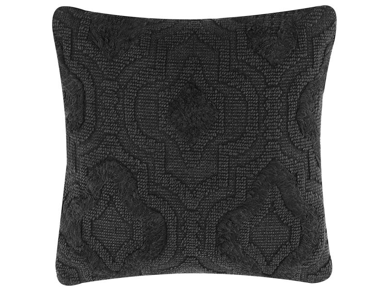 Decorative Cushion Grey Cotton Quatrefoil Pattern 45 x 45 cm Oriental Vintage Decor Accessories Beliani