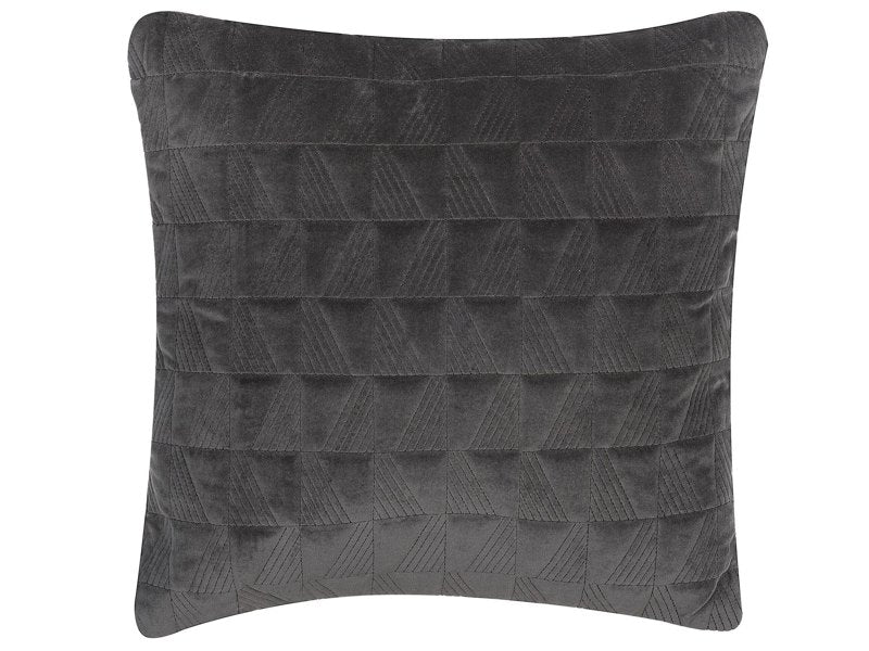 Decorative Cushion Grey Cotton Geometric Pattern 45 x 45 cm Square Triangle Minimalist Modern Decor Accessories Beliani