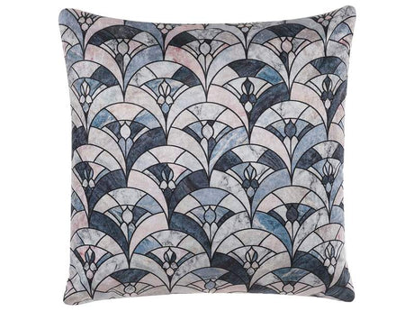 Decorative Cushion Multicolour Scale Pattern 45 x 45 cm Stained Glass Effect Vintage Glamour Decor Accessories Beliani