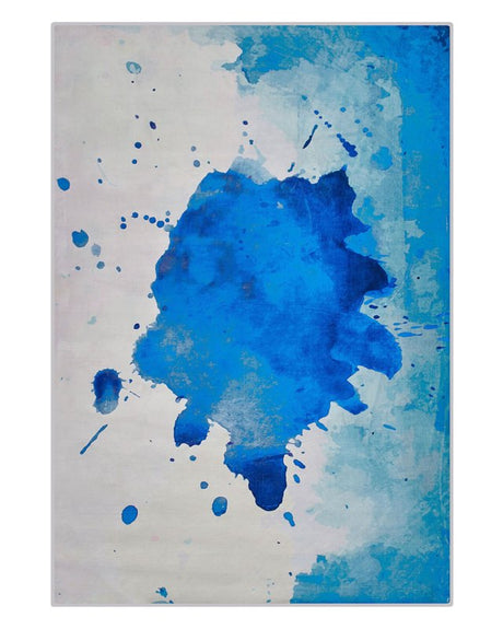 Area Rug Multicolour Fabric 140 x 200 cm Paint Splatter Print Abstract Modern Beliani