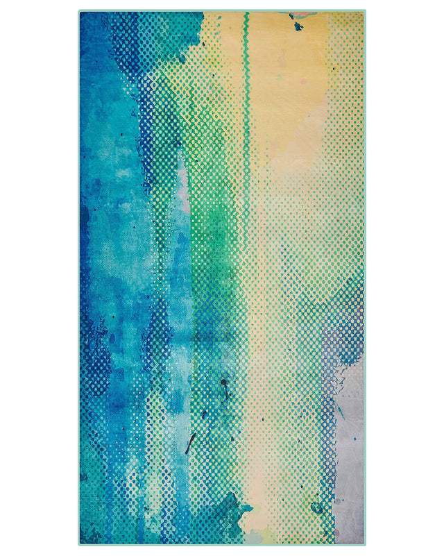 Area Rug Multicolour Fabric 80 x 150 cm Abstract Watercolour Paint Modern Beliani