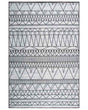 Rug Black and Grey Polyester 140 x 200 cm Low Pile Geometric Pattern  Beliani