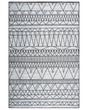 Rug Black and Grey Polyester 140 x 200 cm Low Pile Geometric Pattern  Beliani