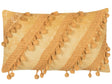 Decorative Cushion Yellow with Tassels 30 x 50 cm Striped Retro Boho Decor Accessories Beliani