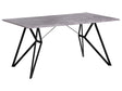 Dining Table Concrete Effect 160 x 90 cm Black Metal Legs Industrial Kitchen Beliani