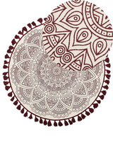 Area Rug Red Cotton Round Oriental Living Room  120 cm AYAKLI Beliani