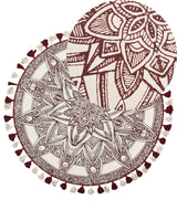 Area Rug Cream Cotton Round Oriental Living Room  120 cm Beliani