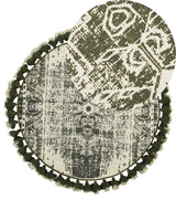 Area Rug Cream Cotton Round Vintage Living Room  120 cm Beliani