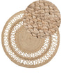Area Rug Beige Jute Round Boho Living Room  120 cm Beliani