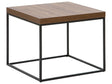 Side Table Dark Wood Top Black Legs 60 x 60 cm Industrial Beliani