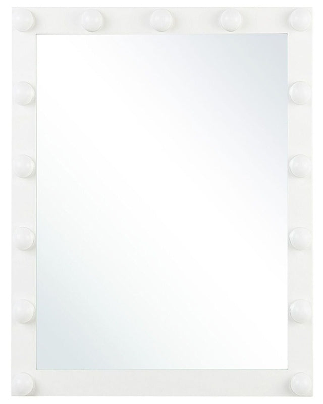 Wall Vanity Mirror with LED White 50 x 60 cm Rectangular Hollywood Illuminated Bulbs Dressing Table Beliani