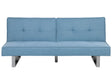 Sofa Bed Blue Fabric Upholstery 3 Seater Reclining Split Backrest Beliani