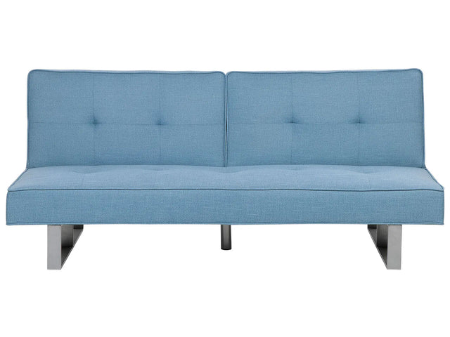 Sofa Bed Blue Fabric Upholstery 3 Seater Reclining Split Backrest Beliani