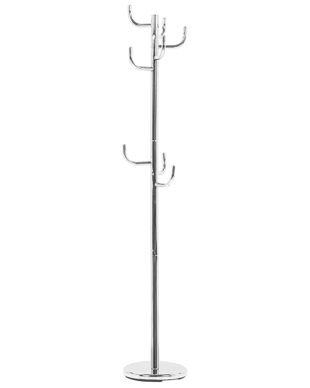 Coat Stand Silver Steel Freestanding Jacket Rack Glamour Industrial Hallway Beliani