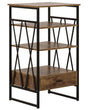 Console Table TV Stand Dark Wood and Metal 3 Shelves 1 Drawer Home Office Furniture Modern Style Beliani
