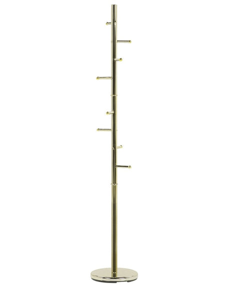 Coat Stand Gold Steel Coat Jacket Rack Hallway Beliani