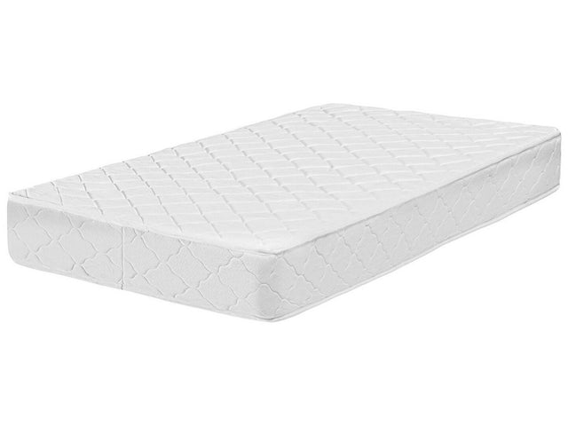 Double Sided Mattress White Fabric EU Single Small Medium Hard Beliani