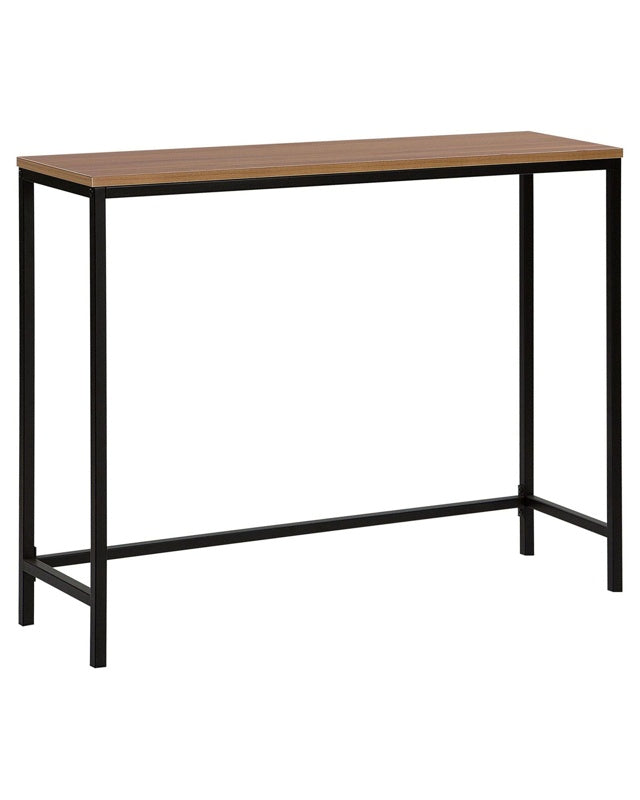 Console Table Dark Wood Top Black Legs 100 x 30 cm Industrial Style Living Room Hallway Beliani